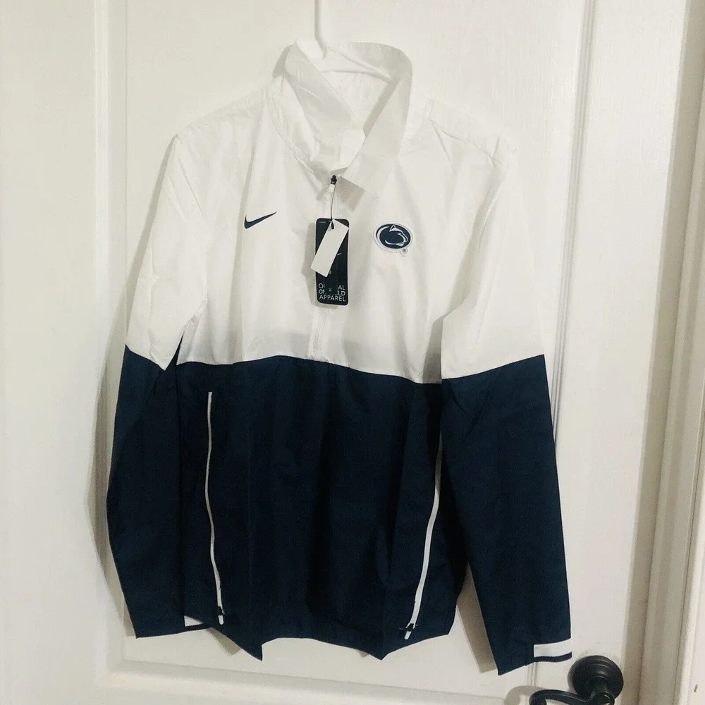 Nike Penn State Nittany Lions Windbreaker Navy White Quarter Zip Jacket Mens S